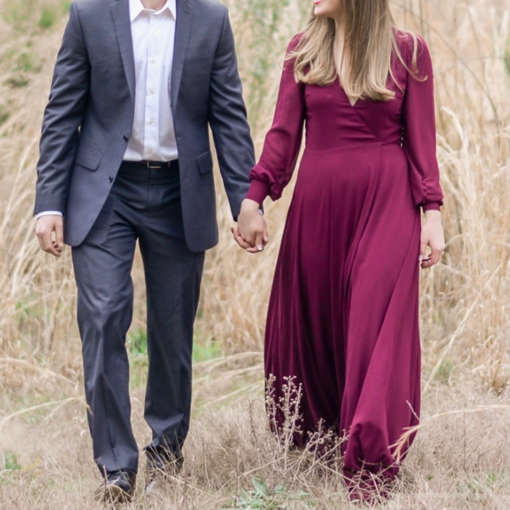 Lulus my whole heart long sleeve wrap dress